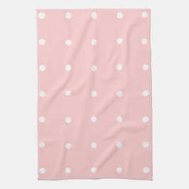 Roze met witte poka Dots keukenhanddoek
