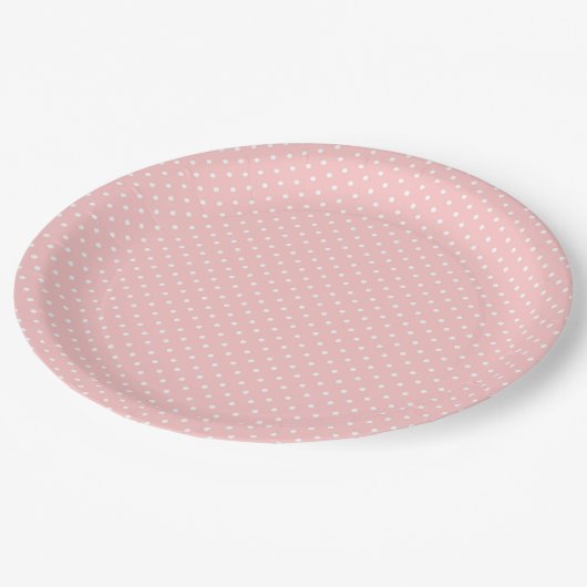 Roze met Witte Polkadots Papier Bord (Gekanteld)