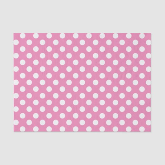 Roze met witte pooldots tissuepapier (Voorkant)