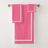 Roze met witte rand bad handdoek (Insitu)