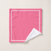 Roze met witte rand bad handdoek (Wasdoekje)