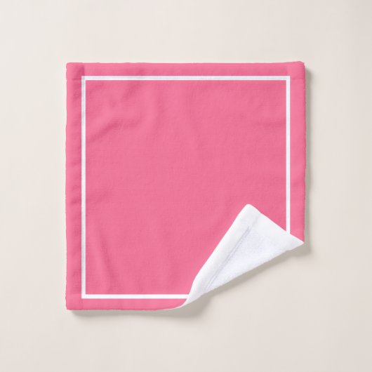 Roze met witte rand bad handdoek (Wasdoekje)