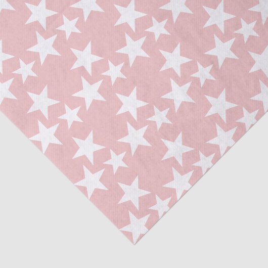 Roze met witte sterren tissuepapier (Detail)