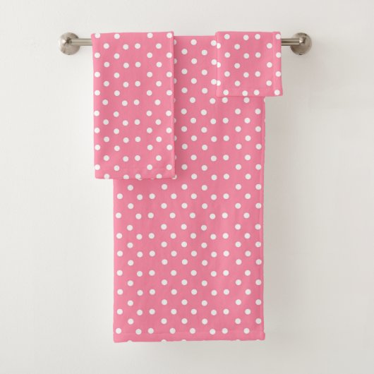 Roze met witte stippen bad handdoek (Insitu)