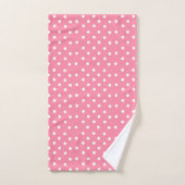 Roze met witte stippen bad handdoek (Handdoek)