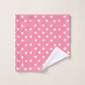 Roze met witte stippen bad handdoek (Wasdoekje)