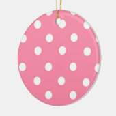 Roze met witte Stippen Ornament (Links)