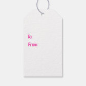 Roze met witte strepen cadeaulabel (Achterkant)