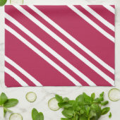 Roze met witte strepen theedoek (Gevouwen)