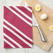 Roze met witte strepen theedoek (Quarter Fold)
