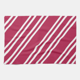 Roze met witte strepen theedoek