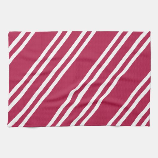 Roze met witte strepen theedoek (Horizontaal)
