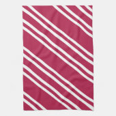 Roze met witte strepen theedoek (Verticaal)