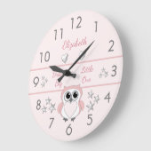 Roze met zilveren sterren en naam grote klok (Hoek)