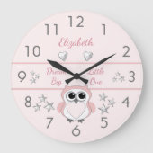Roze met zilveren sterren en naam grote klok (Voorkant)