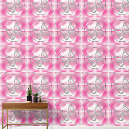 Roze met Zilveren Vlinder en Infinity Sign | Behang