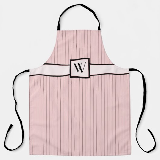 Roze met zwart Schort voor randafdrukken (Voorkant)