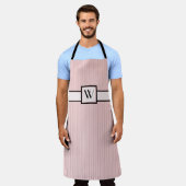 Roze met zwart Schort voor randafdrukken (Gedragen)