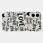 ROZE MET ZWARTE LIEFDE EN HARTEN Case-Mate iPhone CASE (Achterkant (horizontaal))