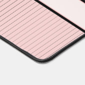 Roze met zwarte pinstripes bureaumat (Hoek)