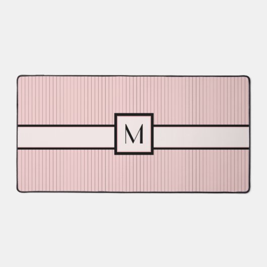 Roze met zwarte pinstripes bureaumat (Voorkant)