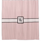Roze met zwarte pinstripes douchegordijn (Voorkant)