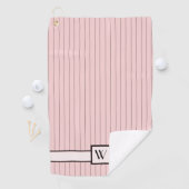 Roze met zwarte Pinstripes Golfhanddoek (Insitu)