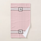 Roze met Zwarte Pinstripes Handdoek Set (Handdoek)