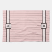 Roze met zwarte Pinstripes Kitchen Towel Theedoek (Horizontaal)