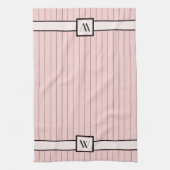 Roze met zwarte Pinstripes Kitchen Towel Theedoek (Verticaal)