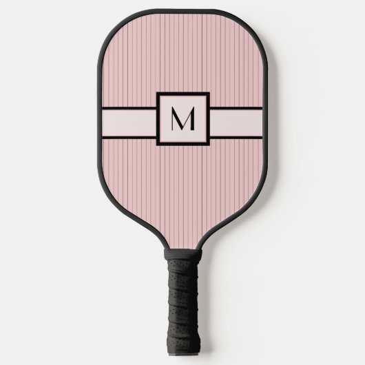 Roze met zwarte pinstripes pickleball paddle (Voorkant)
