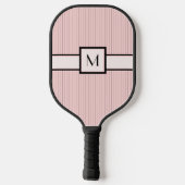 Roze met zwarte pinstripes pickleball paddle (Achterkant)
