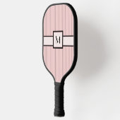 Roze met zwarte pinstripes pickleball paddle (Links)