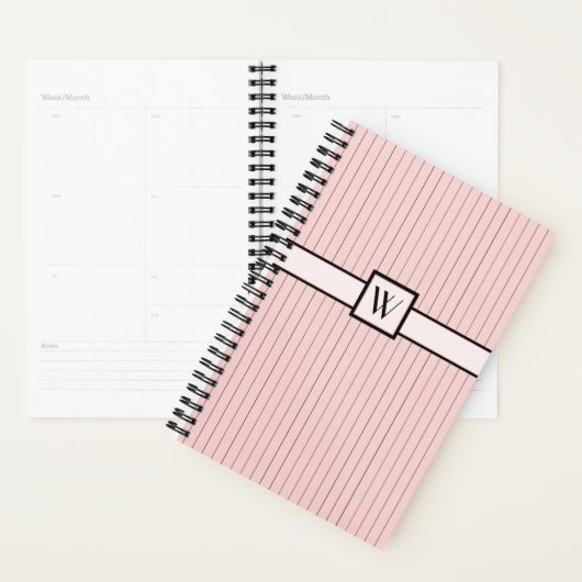 Roze met zwarte pinstripes Planner (Display)