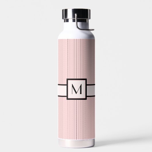Roze met zwarte pinstripes waterfles (Links)
