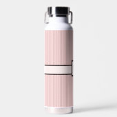 Roze met zwarte pinstripes waterfles (Voorkant)