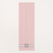 Roze met zwarte Pinstripes Yoga Mat (Voorkant)