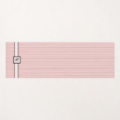 Roze met zwarte Pinstripes Yoga Mat (Voorkant (horizontaal))