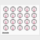 Roze met zwarte Polka Dots Christmas Tree Sticker (Vel)