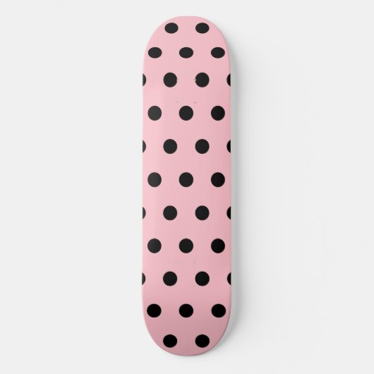 Roze met zwarte poolpunten skateboard (Voorkant)