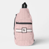Roze met zwarte strepen sling bag (Voorkant)