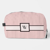 Roze met zwarte strepen toilettasje (Voorkant)