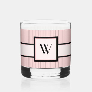 Roze met zwarte strepen whisky glas