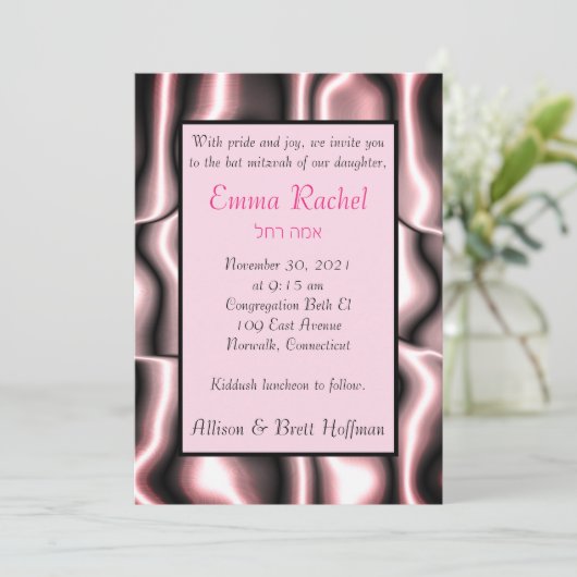 Roze Metaal Kaart (Staand voorkant)