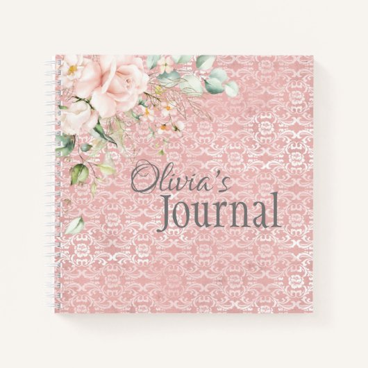 Roze metaal notitieboek (Voorkant)