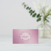 Roze Metal Logo Visitekaartje (Staand voorkant)