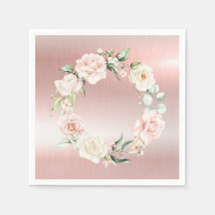 Roze metalen Baby shower voor Blush Waterverf Servet