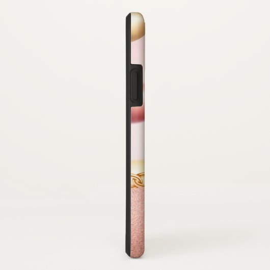  Roze metalen bubbels Meisje Peach Gold Case-Mate iPhone Case (Achterkant/rechts)