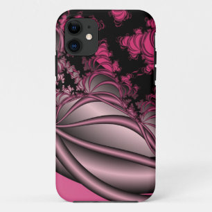 roze metalen fractal art iphone case