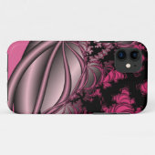 roze metalen fractal art iphone case (Achterkant (horizontaal))